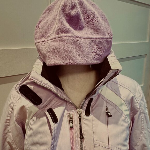 SPYDER - fitted ski jacket - soft lilac with black and white accents - size 8 - Picture 9 of 9